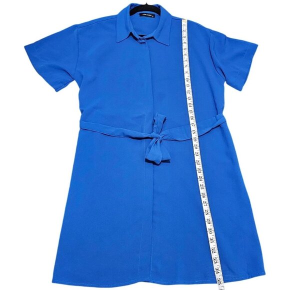 Blue LCW Vision Belted Short Sleeve Shirt Dress Size 42‎ - US 11-12 - Picture 7 of 12